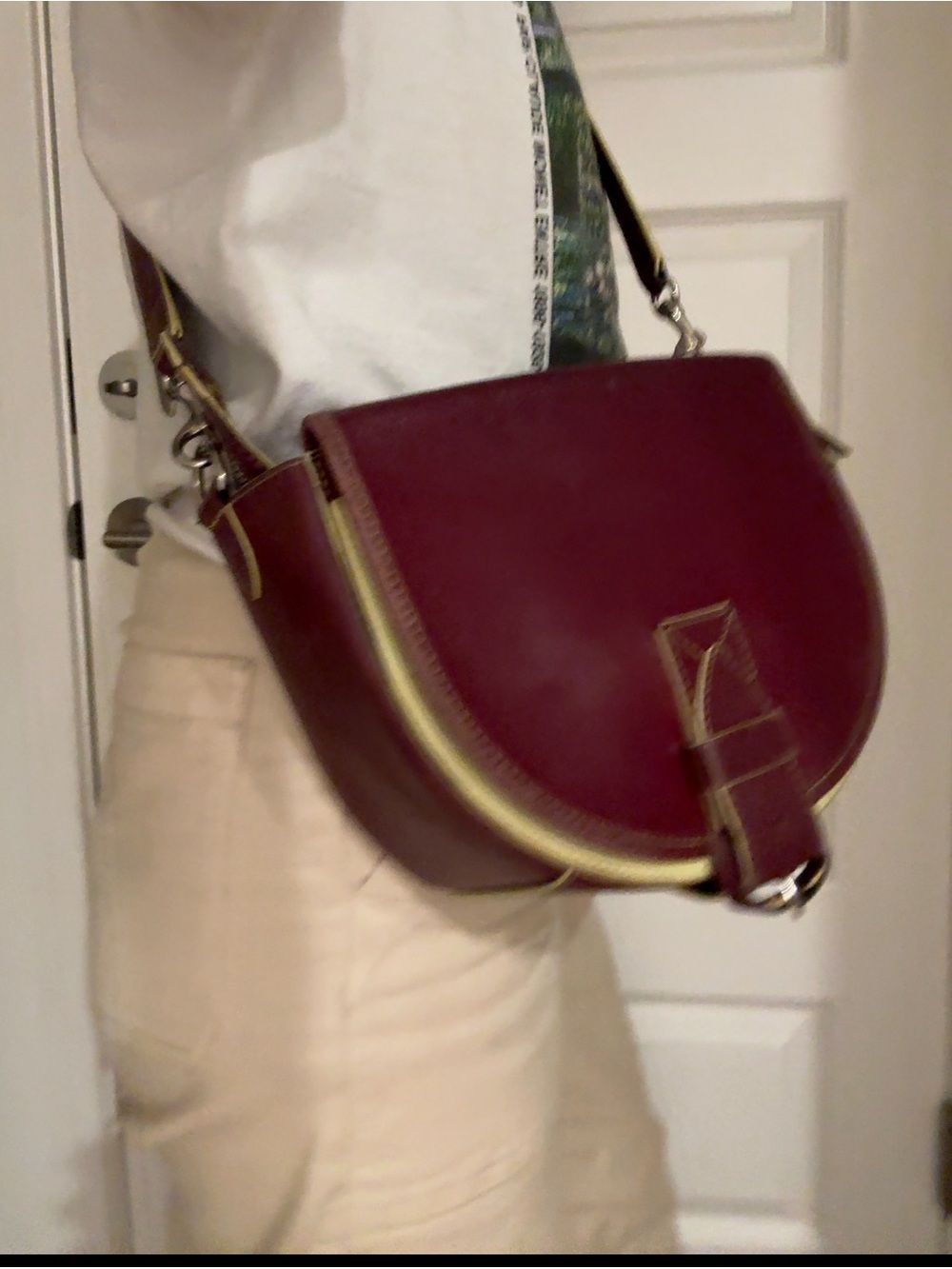 Jw Andersen Saddle Crossbody Bag in Deep Burgundy